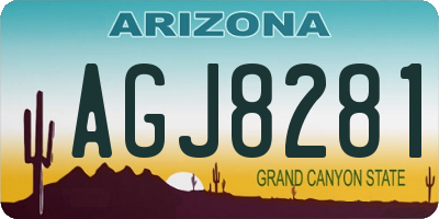 AZ license plate AGJ8281