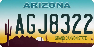 AZ license plate AGJ8322