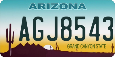 AZ license plate AGJ8543