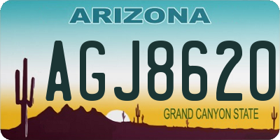 AZ license plate AGJ8620