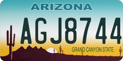 AZ license plate AGJ8744