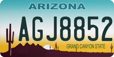 AZ license plate AGJ8852