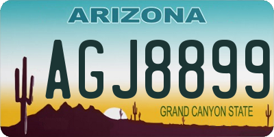AZ license plate AGJ8899