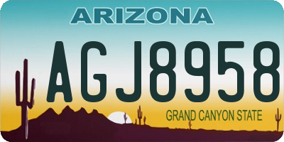 AZ license plate AGJ8958