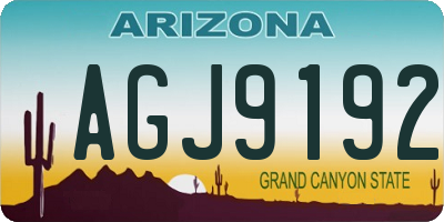 AZ license plate AGJ9192