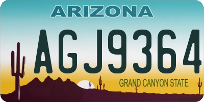 AZ license plate AGJ9364