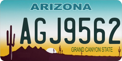 AZ license plate AGJ9562