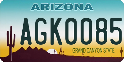 AZ license plate AGK0085