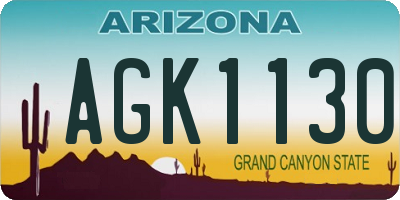 AZ license plate AGK1130