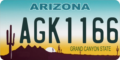 AZ license plate AGK1166