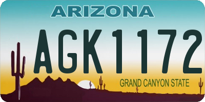 AZ license plate AGK1172