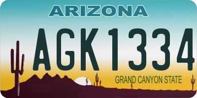 AZ license plate AGK1334