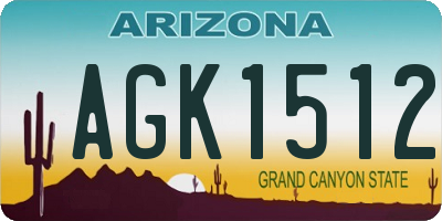 AZ license plate AGK1512