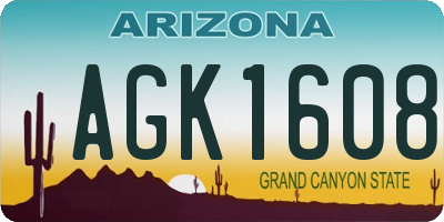 AZ license plate AGK1608