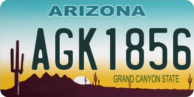 AZ license plate AGK1856