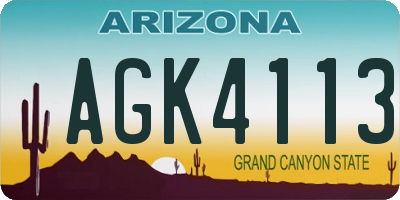 AZ license plate AGK4113