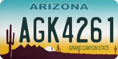 AZ license plate AGK4261