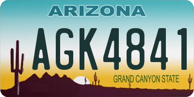 AZ license plate AGK4841