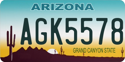 AZ license plate AGK5578