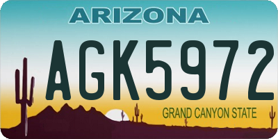 AZ license plate AGK5972