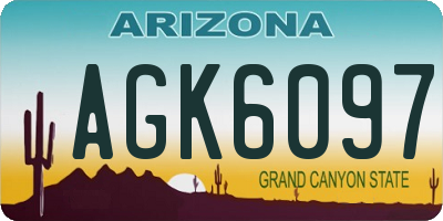 AZ license plate AGK6097
