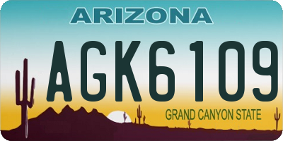 AZ license plate AGK6109