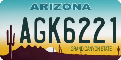 AZ license plate AGK6221