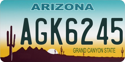 AZ license plate AGK6245