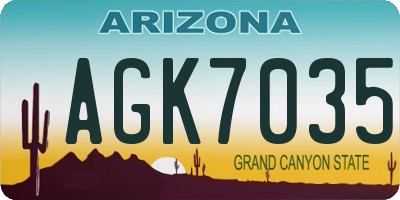 AZ license plate AGK7035