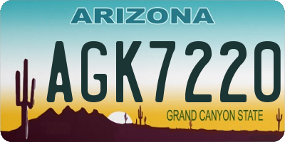 AZ license plate AGK7220