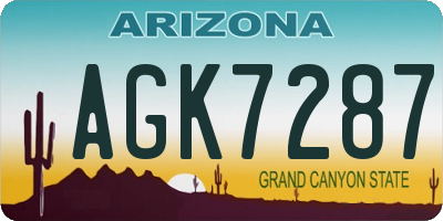 AZ license plate AGK7287