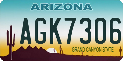 AZ license plate AGK7306
