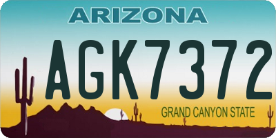 AZ license plate AGK7372
