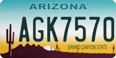AZ license plate AGK7570