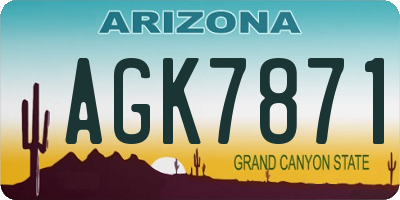 AZ license plate AGK7871