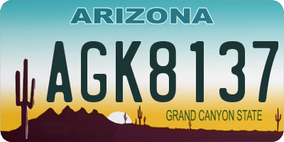 AZ license plate AGK8137