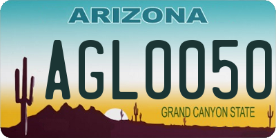 AZ license plate AGL0050