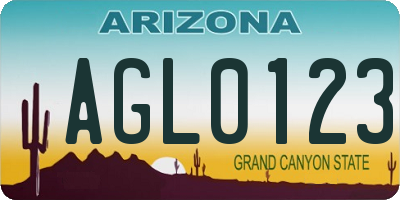 AZ license plate AGL0123