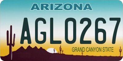 AZ license plate AGL0267