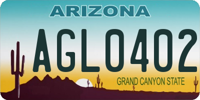 AZ license plate AGL0402