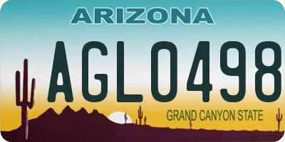 AZ license plate AGL0498