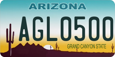 AZ license plate AGL0500