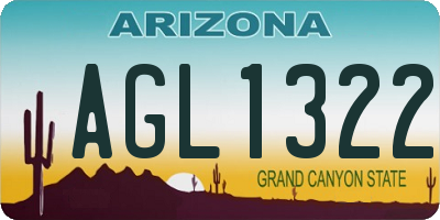 AZ license plate AGL1322
