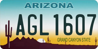 AZ license plate AGL1607
