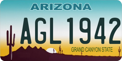 AZ license plate AGL1942