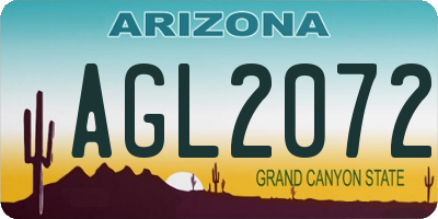 AZ license plate AGL2072
