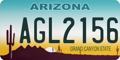 AZ license plate AGL2156