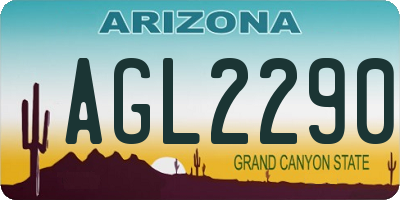 AZ license plate AGL2290