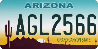 AZ license plate AGL2566