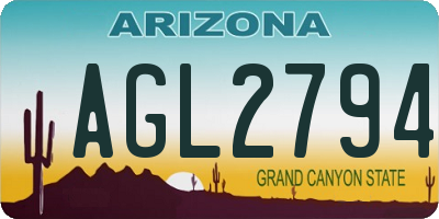 AZ license plate AGL2794
